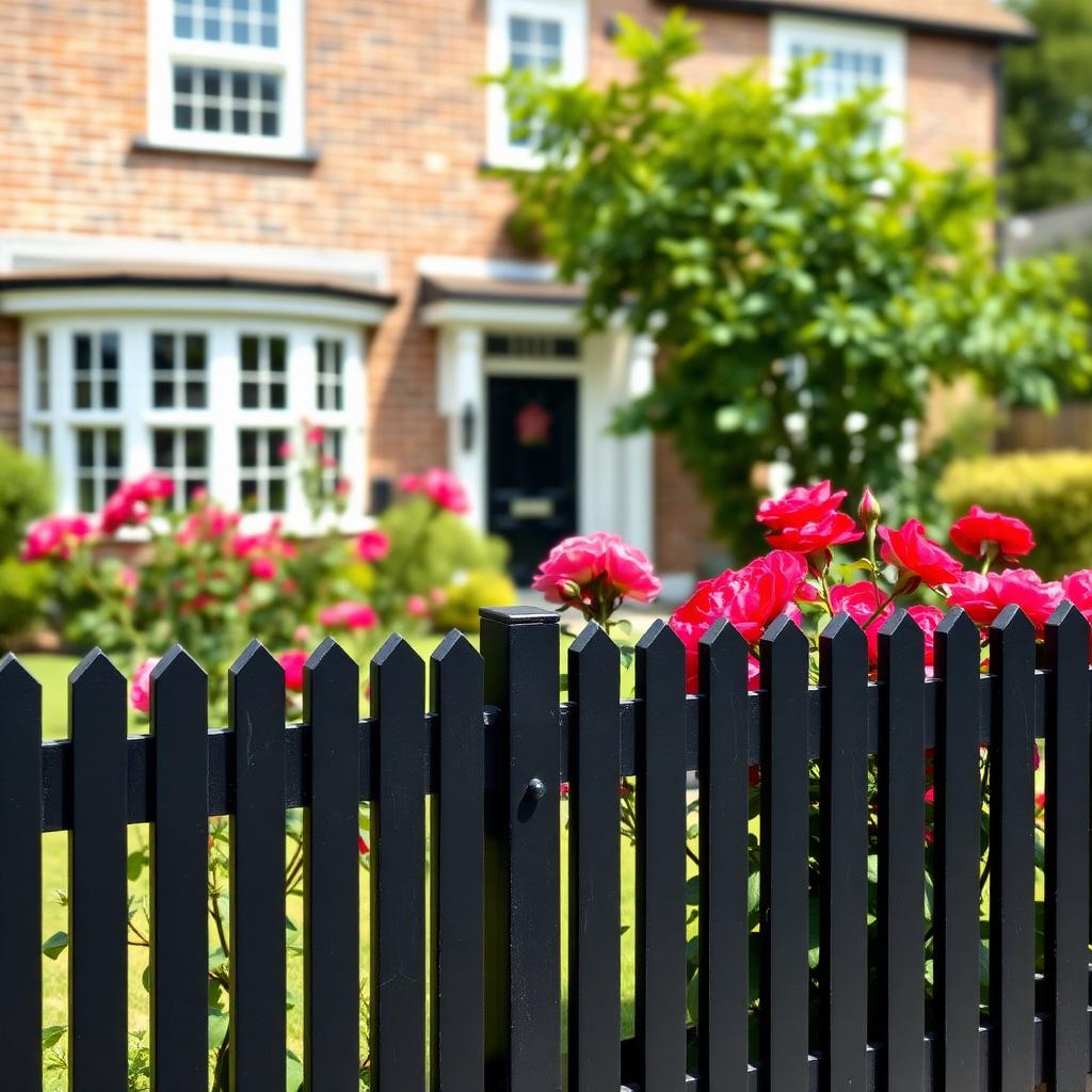 Black picket · cottage frontage